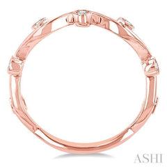 1/8 ctw Round Cut Diamond Stackable Band in 14K Rose Gold