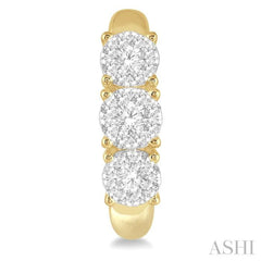 1/2 ctw Lovebright Round Cut Diamond Earrings in 14K Yellow and White Gold
