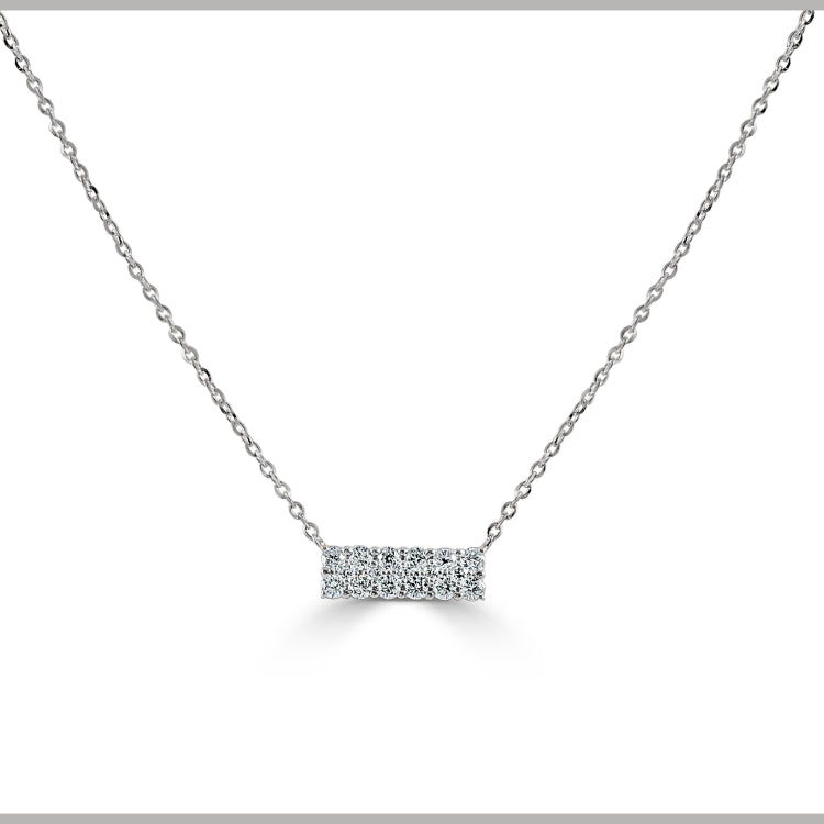 14k Gold & Diamond Bar Necklace - 0.21ct