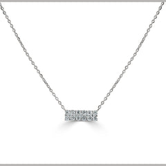 14k Gold & Diamond Bar Necklace - 0.21ct