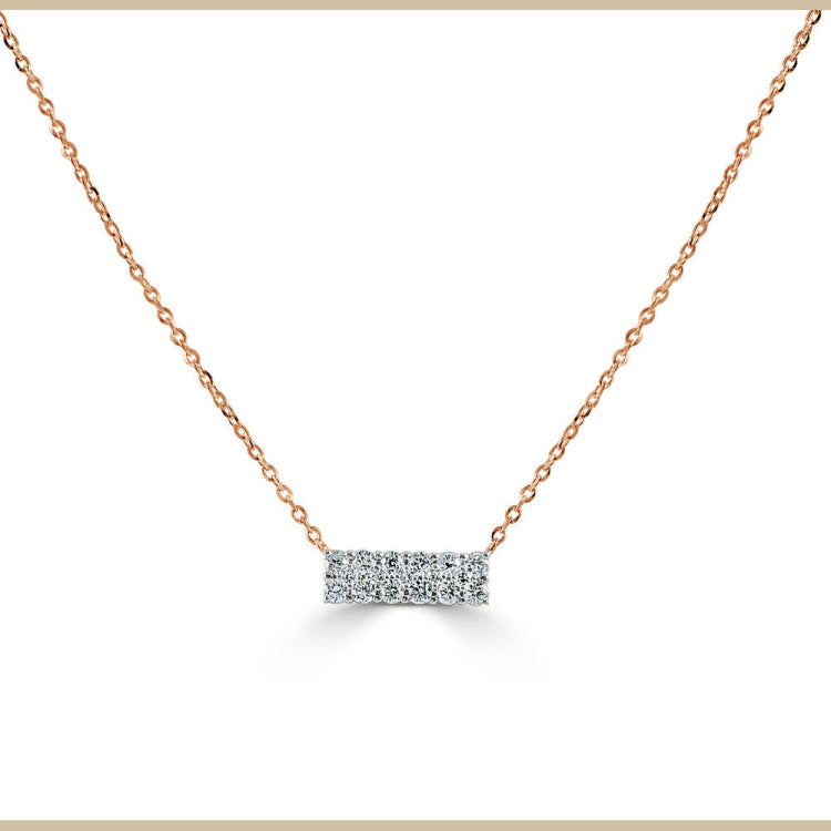 14k Gold & Diamond Bar Necklace - 0.21ct