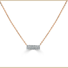 14k Gold & Diamond Bar Necklace - 0.21ct