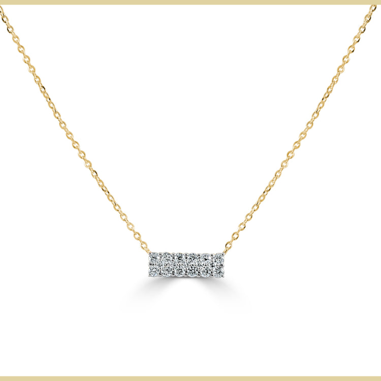 14k Gold & Diamond Bar Necklace - 0.21ct