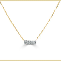 14k Gold & Diamond Bar Necklace - 0.21ct