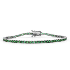 14k Gold & Green Emerald Tennis Bracelet -4.00ct