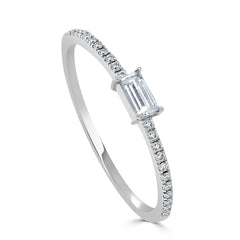 14k Gold & Diamond Baguette Stackable Ring 0.20ct - 0.25ct