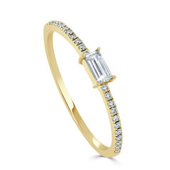 14k Gold & Diamond Baguette Stackable Ring 0.20ct - 0.25ct