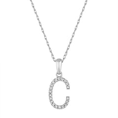 14k Gold & Diamond Initial A-Z Necklace Pendant 16-18" Inches - 0.07 ct. - 0.09 ct.