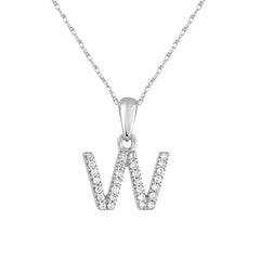 14k Gold & Diamond Initial A-Z Necklace Pendant 16-18" Inches - 0.07 ct. - 0.09 ct.