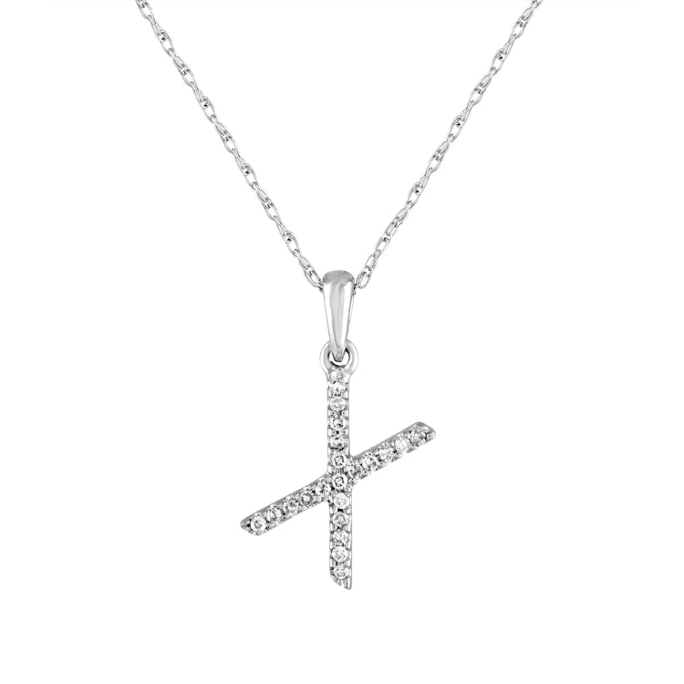 14k Gold & Diamond Initial A-Z Necklace Pendant 16-18" Inches - 0.07 ct. - 0.09 ct.