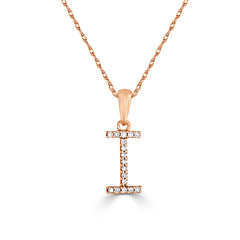 14k Gold & Diamond Initial A-Z Necklace Pendant 16-18" Inches - 0.07 ct. - 0.09 ct.