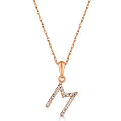 14k Gold & Diamond Initial A-Z Necklace Pendant 16-18" Inches - 0.07 ct. - 0.09 ct.