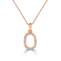 14k Gold & Diamond Initial A-Z Necklace Pendant 16-18" Inches - 0.07 ct. - 0.09 ct.