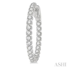 1 1/2 ctw Inside-Out Round Cut Diamond Hoop Earrings in 14K White Gold