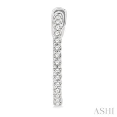 1/2 ctw Inside-Out Round Cut Diamond Hoop Earrings in 14K White Gold