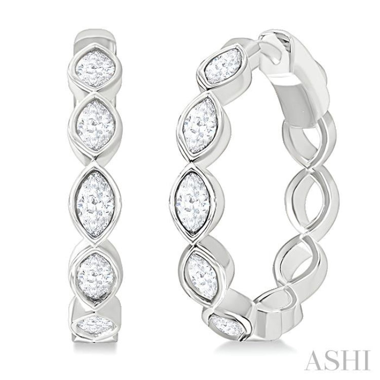 1.00CTMQDM MQ BEZEL HOOP ER WG 14K G*
