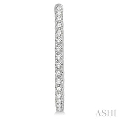 3 ctw Inside-Out Round Cut Diamond Oval Shape Hoop Earrings in 14K White Gold