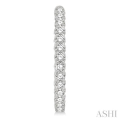 4 ctw Inside-Out Round Cut Diamond Oval Shape Hoop Earrings in 14K White Gold