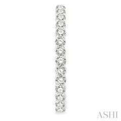5 ctw Inside-Out Round Cut Diamond Oval Shape Hoop Earrings in 14K White Gold