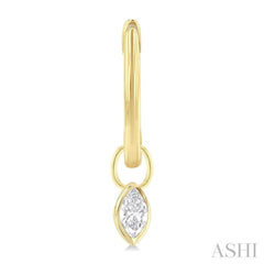 1/3 ctw Bezel Set Marquise Cut Diamond Huggie Earrings in 14K Yellow Gold