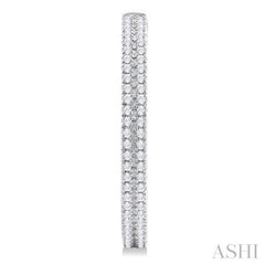1/3 ctw Double Row Round Cut Diamond Fashion Half Hoop Earring in 10K White Gold
