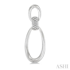 1/10 Ctw Oval Shape Link Single Cut Diamond Fashion Earrings in Sterling Silver