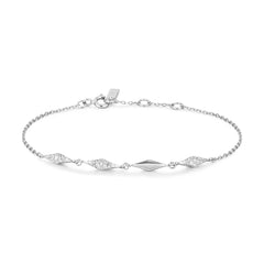Dusk Divas Silver Multi Diamond Shape Pave Bracelet