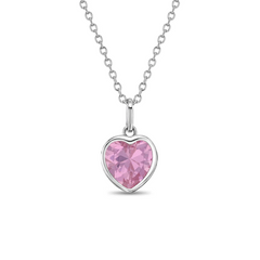 CZ Birthstone (OCTOBER) Heart Girls Necklace
