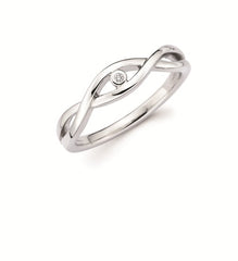 Diva Diamonds® Infinity Ring In Sterling Silver With .01 Ct. Diamond