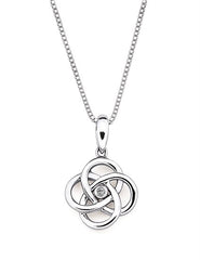 Diva Diamonds® Linked Circle Pendant In Sterling Silver With .01 Ct. Diamond