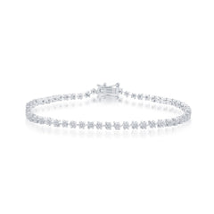 Sterling Silver 3mm Tennis Diamond Bracelet