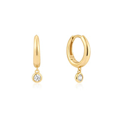 Sunshine Chaser Gold Cubic Zirconia Drop Huggies