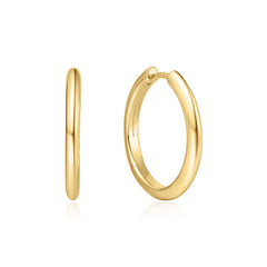 Vogue Maven Gold Tube Medium Hoop Earrings