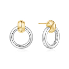 Vogue Maven Two-Tone Hoop Earrings