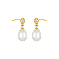 MAE PEARL STUDS GOLD
