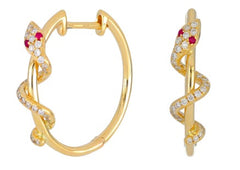 Y Snake Hoop Earring .23RDB .03RB