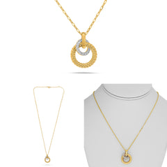 Y Paperclip Interlocking Circle Necklace .20RDB