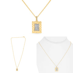 WY Rectangle Necklace .15RDB .13BG