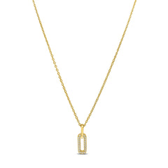 Elongated Drop Necklace( GOLD PLATED)