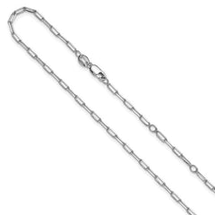 Leslie's Sterling Silver RH-plt 2.3mm Paperclip 1in+1in Adjustable Chain