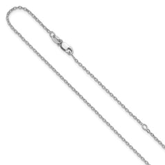 Leslie's Sterling Silver RH-plated 1.2mm Cable 16in with 2in ext. Chain