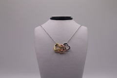 Sterling silver triple heart necklace