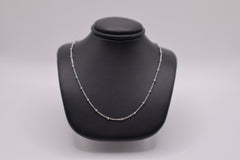 Sterling silver 2.3 mm rhodium plted bead chain