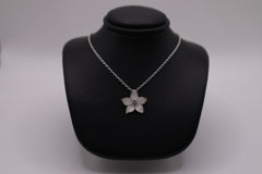 Nicole Barr Sterling Silver Dogwood White Sapphire Necklace