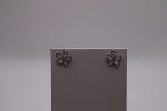 Nicole Barr Sterling Silver Dogwood White Sapphire Earrings