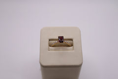 Roman+Jules 14k yellow gold garnet & 0.34 diamond cttw ring