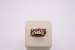 &nbsp;14k yellow gold color confetti ring 1.36 ctw