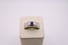Men's sterling silver 0.40 ct. black diamond ring