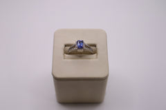 14k white gold tanz 0.25 ctw diamond ring