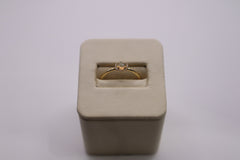 14k yellow gold opal with halo 0.05 ctw diamond